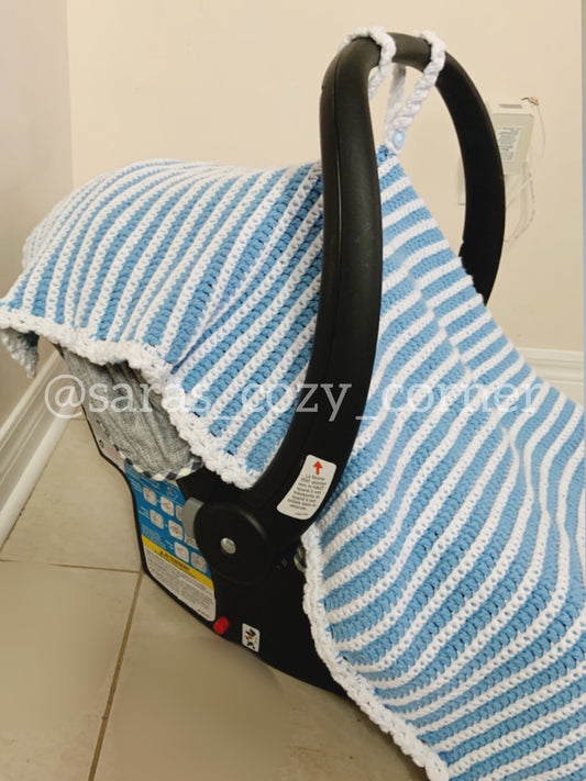 Simple baby car seat blanket crochet pattern PDF