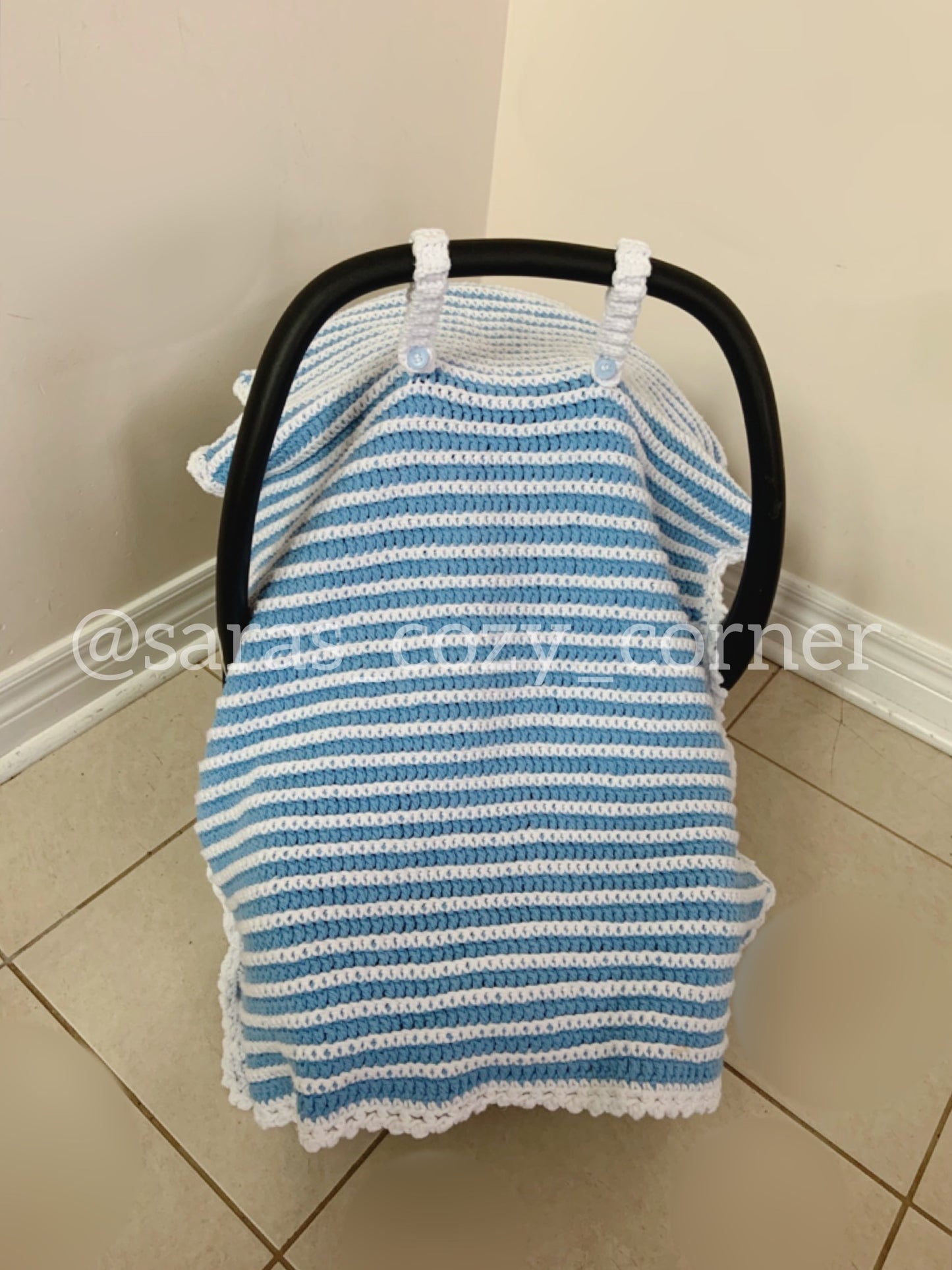 Simple baby car seat blanket crochet pattern PDF