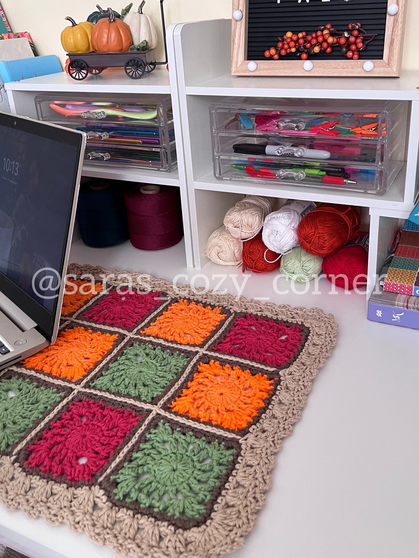 Patchwork placemat crochet pattern PDF