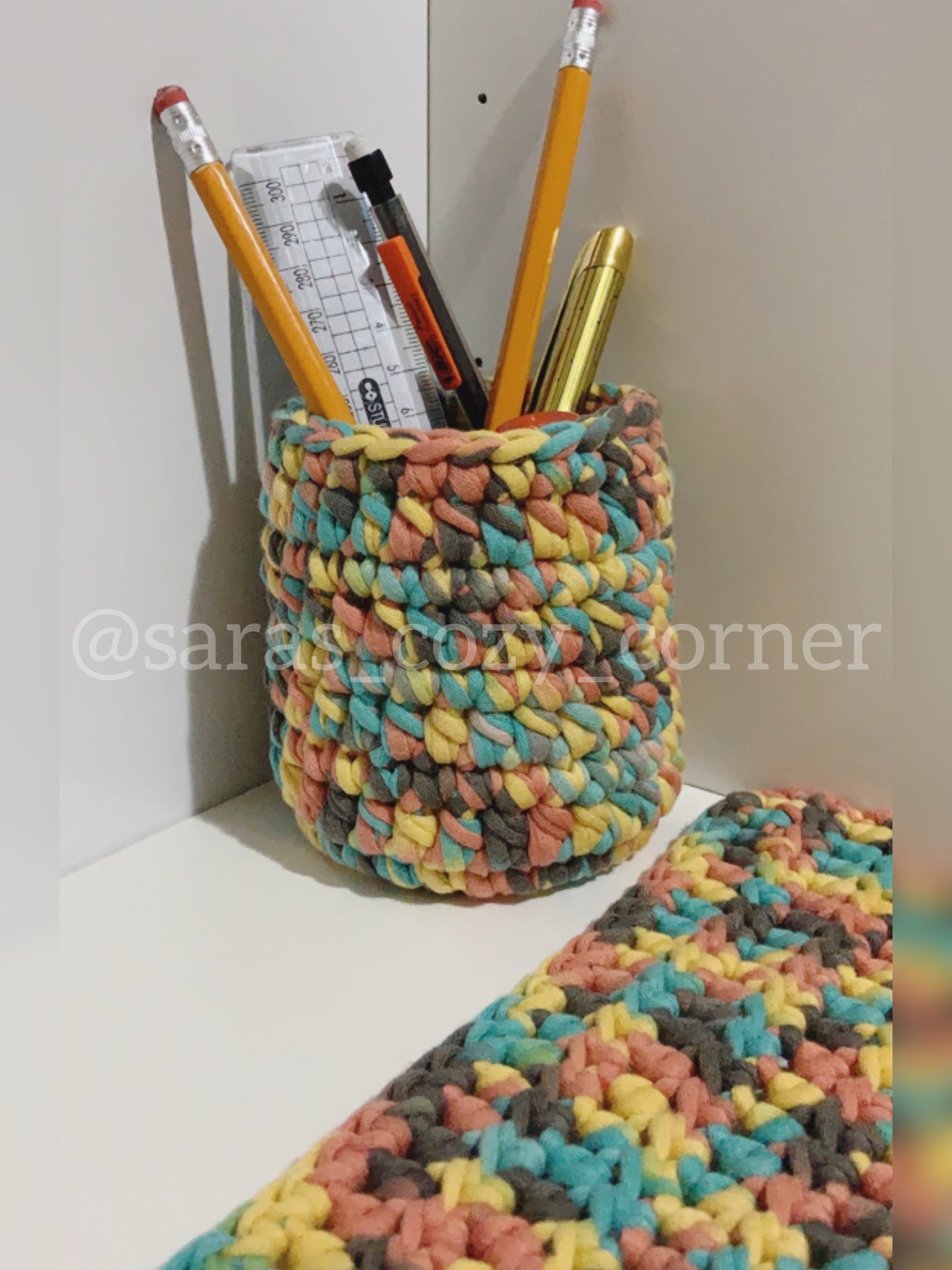 3 pieces desk mat set crochet pattern PDF