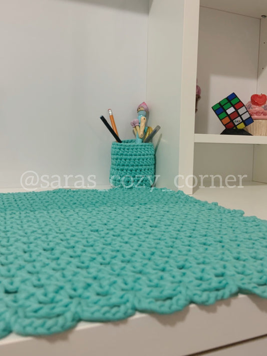 2 pieces desk mat set crochet pattern PDF