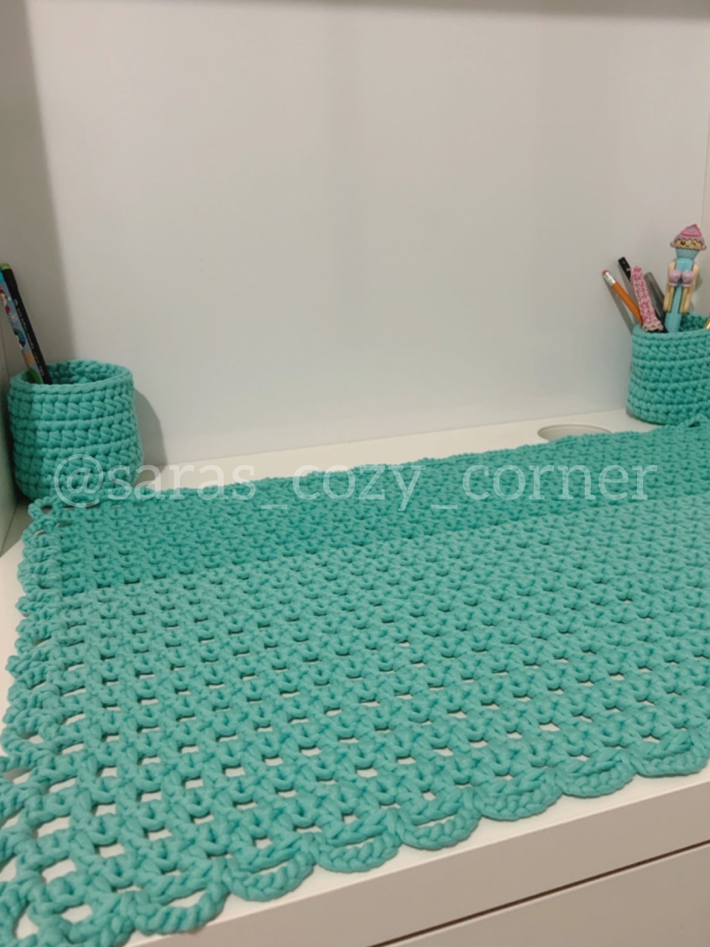 2 pieces desk mat set crochet pattern PDF