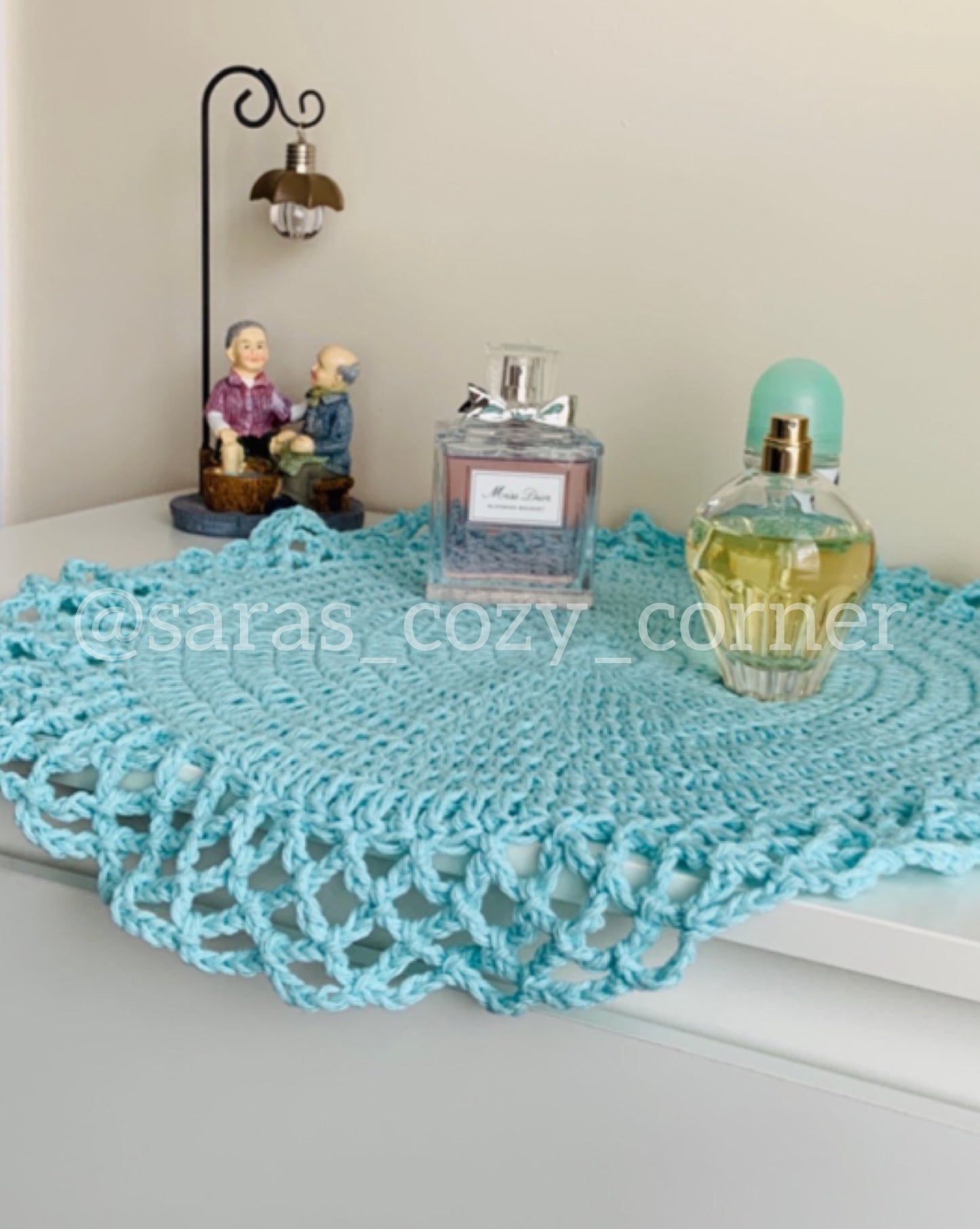 Lace Border placemat and coasters crochet pattern PDF