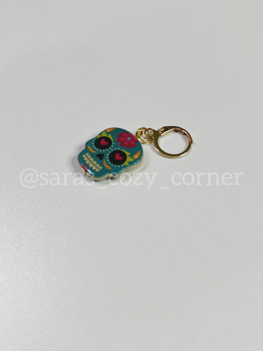 The Sugar Skull stitch marker