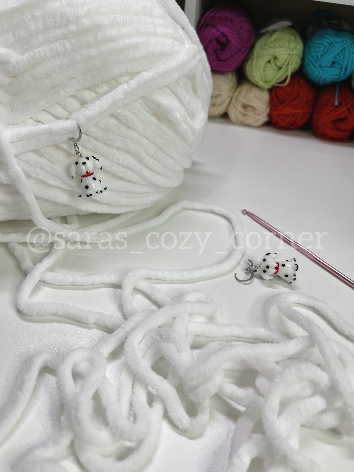 3D Dalmatian dog stitch marker.