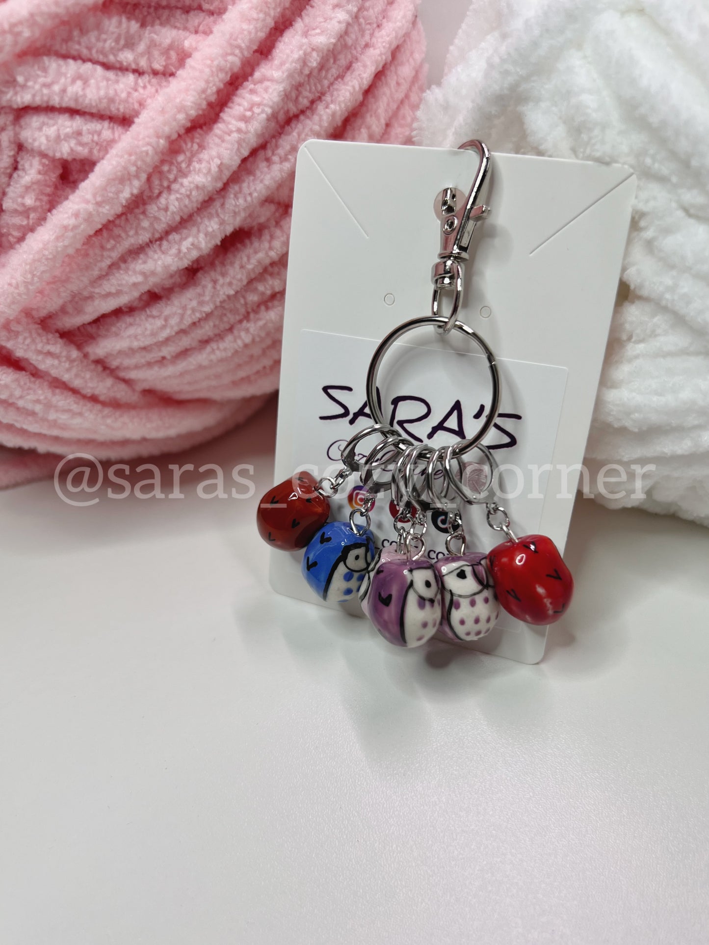 Crochet & Knitting Stitch Markers Set "owls"