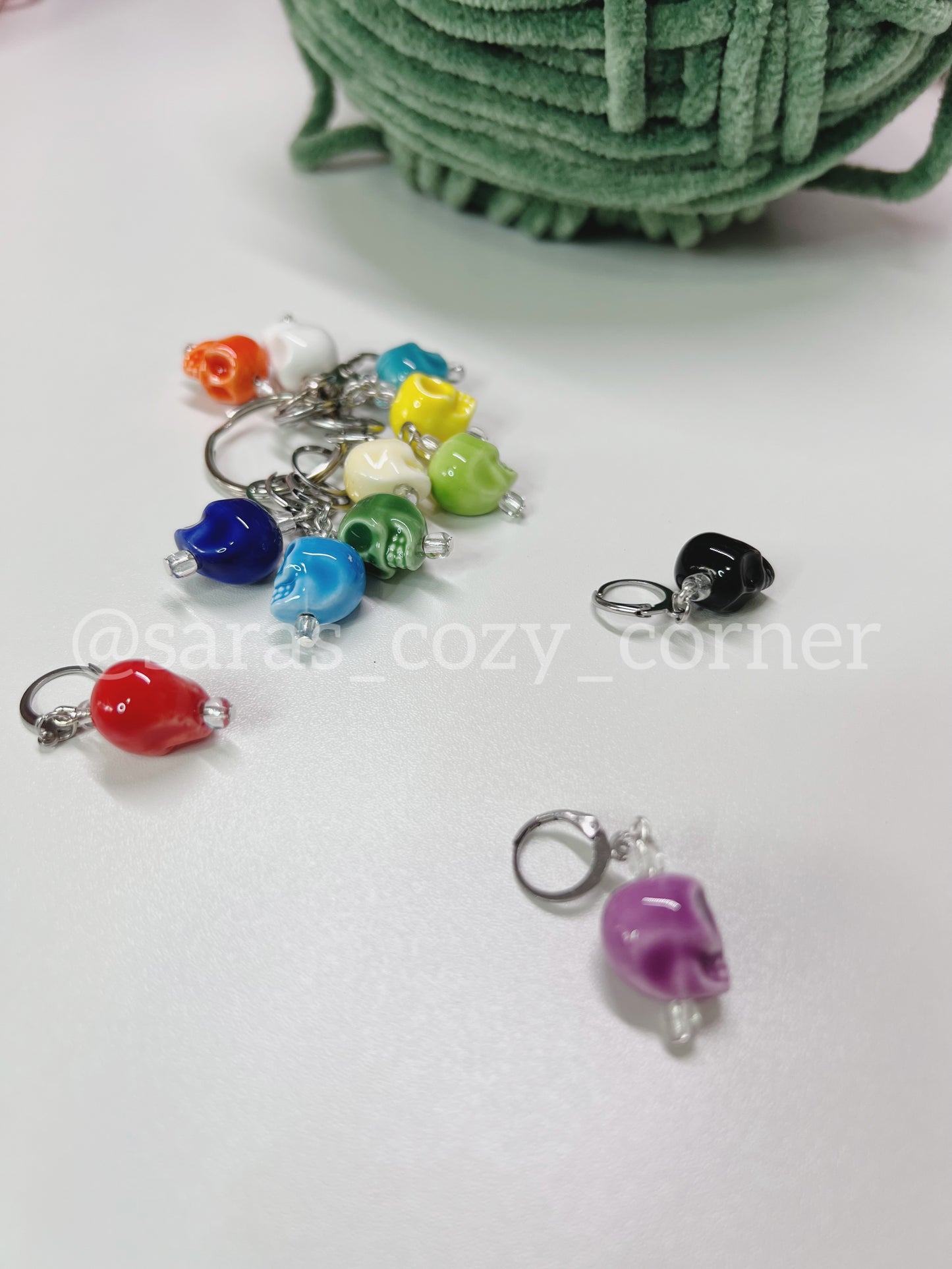 Crochet & Knitting Stitch Markers Set "Skull"