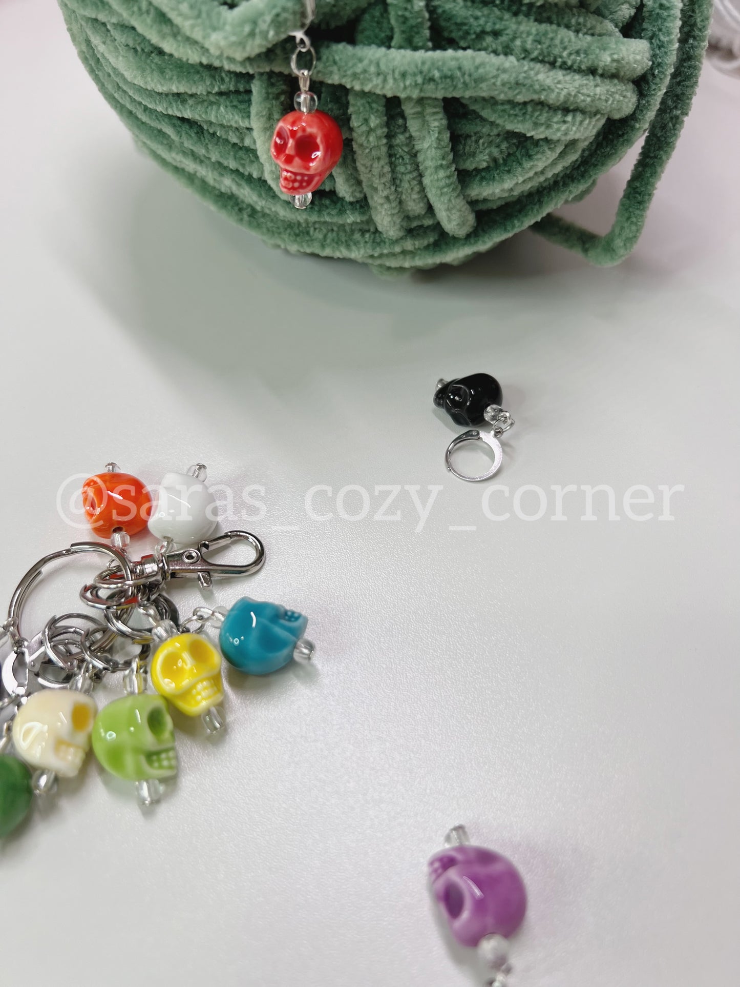 Crochet & Knitting Stitch Markers Set "Skull"