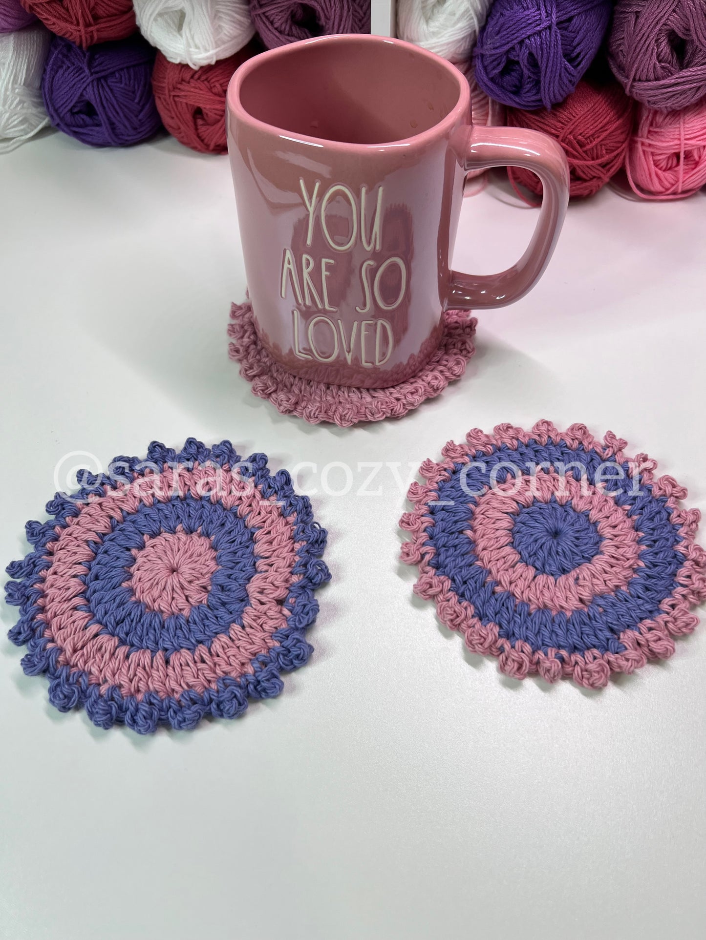 PDF crochet pattern, round coaster crochet pattern PDF