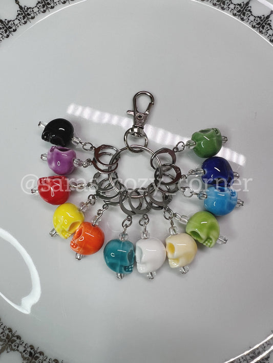 Crochet & Knitting Stitch Markers Set "Skull"