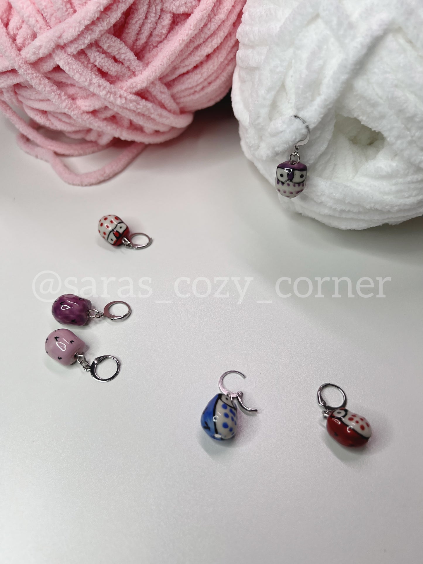 Crochet & Knitting Stitch Markers Set "owls"